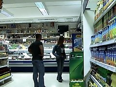 Sexy blonde MILF gets fucked in a gas station