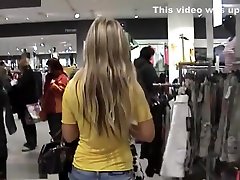 A Blonde Slut Sucks Cock In A Dressing Booth