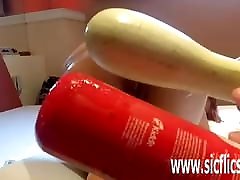 Extreme anal vixen drains and fire extinguisher fuck