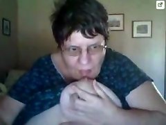 Fat Amateur Granny in the webcam
