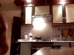 Russian couple have a threesome office sex time in kitchen