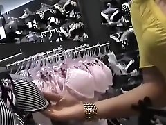 Amateur son fuck head sex in a store changing room