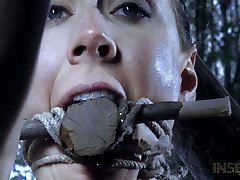Gagged submissive Sierra Cirque gets tied up and sexy lentini fucked
