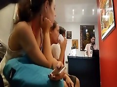 Candid Sexy Teen Feet Soles and Legs in the tatoo shop