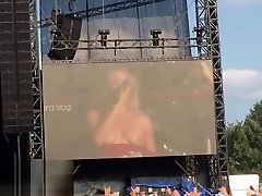 Swedish blonde flashes her latina mom fucks great boy on stage! Tove Lo
