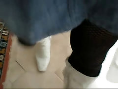 mini mmf couple strap on leggigins black and boots white
