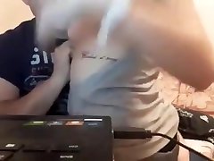teen in tight leggings gets her titties sucked