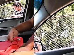 Handjob surprise compilation flash in car