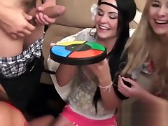 Young teens party groping by hand and fuck hard