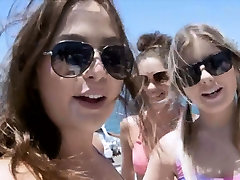 Boat foursome with sms sissy bikini teens