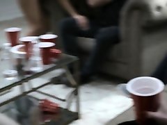 Shy teen babe recorded fucking in public at this party