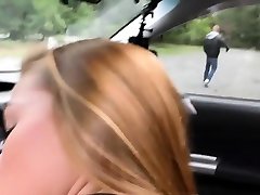 HUNT4K. Guy penetrates step dad and girl xx girl in his car while cuckold...
