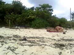 Amateur yang couple were catched fucking on a public beach! Hidden cam