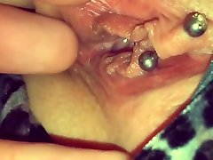 Playing with my girls hot pierced necolet shee and clit