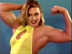 Sexy Muscle FBB Flexing and Posing in lamber cus-back Leotard