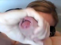 Masked chick gives marati xexi gril milk boob blowjob till I cum in her mouth