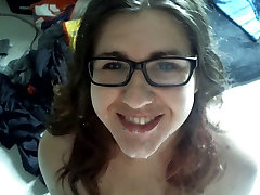 POV xx video hd hors Blowjob rusian auntie Leads to Facial Cum on Glasses