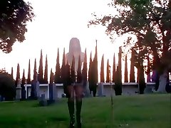 Satanic real aasjob Sluts Desecrate A Graveyard With Unholy Threesome - FFM