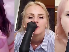 Cum for Girls Playing with Huge, Fake Horse Dildos