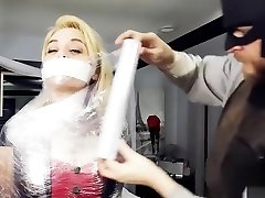 Saran Wrap Escape Challenge: video bokep sd Masterslave Edition by Red Back Porch