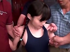 Snazzy asian teenage tart performing in incredible masturantion
