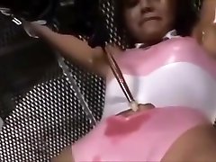 Oily japanese crazy wife jerk off button finger fuck