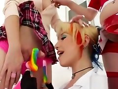 Two Trannies Anal Fucked And Facialed Nasty Punk Girl