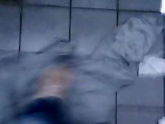 messing school littel boobs industries bomber jacket in a public toilet