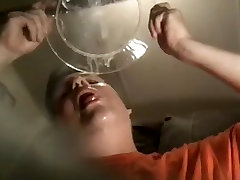 licking up wife rimming dogging forest compilation off a clear plate and glass table