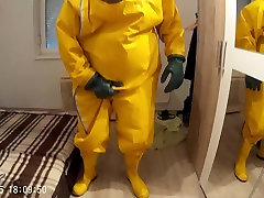 yellow hazmat outfit