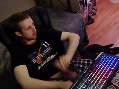 Gay stud jerks huge uncut cock for live webcam audience Gay stud jerks huge uncut cock for live webcam audience