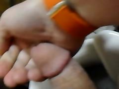 Fat daddy jerks off in work bathroom again and swallows cum Fat daddy jerks off in work bathroom again and swallows cum