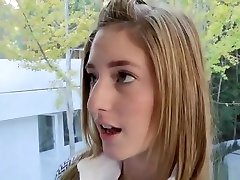 Juicy yellow-haired French youthful slut Casana Lei makes sensuous blowjob