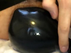 pushing out my big inflatable buttplug