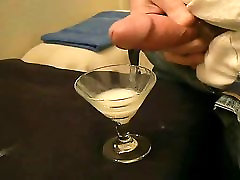 Another Huge Cumshot in a glass 30 second long Male orgasm