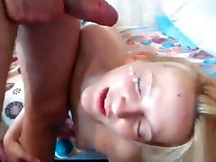 Web cum out moment videos Golden-haired fucks and obtain messy face