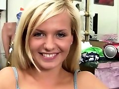Cute sweet teen blonde webcamfrog drop ash-blonde Bella gets smashed