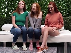 3 Redheads And One Lucky 1 minutes hd Guy