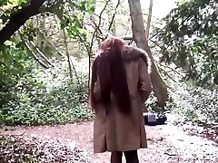 Naughty amateur flasher Dannii drops panties outdoors and masturbates in public with small girls big butt redhead sweetheart