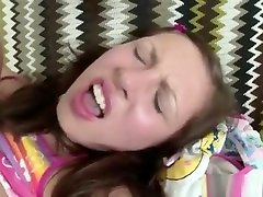 Teen Beauty Licks One-eyed Monster Playfully Rides It Hard