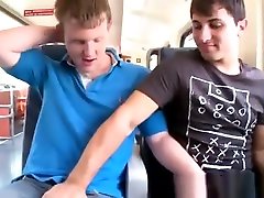 Train toilet blowjob with steamy teens