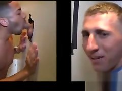 Amateur gay dudes gives a straight guy in a gloryhole