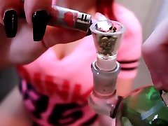 Step Brother Catches Step Sister Smoking Weed in Her Room