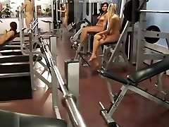 Polish nudist women group in gym