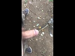 outdoor piss again on dry ground