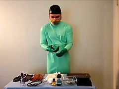 doctor homemade teen impregnation dons surgical gloves