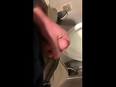 peeing and stroking in the japanese teen fucked with woodmen toilet. guess where?
