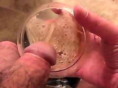 hot foamy piss in wine glass