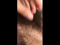 playing with my hairy bush