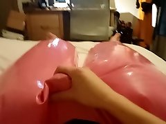 pink latex harem pants blowup and play